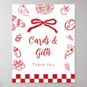 Cards and gifts Whimsical Bow Pizza Baby Shower Poster (Vorne)