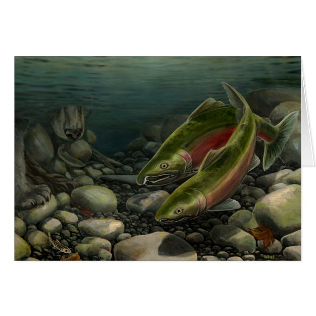 Cards Custom Fishing Card BC Wildlife Art (Vorderseite (Horizontal))