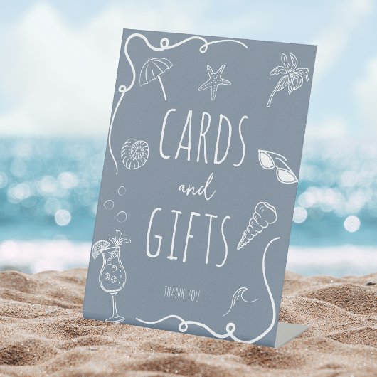 Cards & Gifts Beach Doodle Bridal Shower Sockelschild