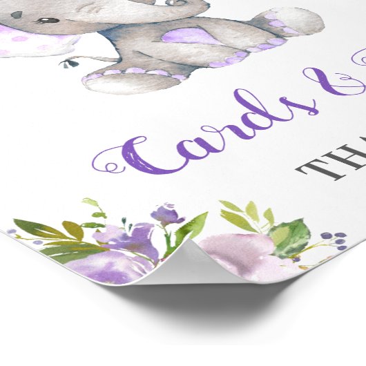 Cards Gifts Little Peanut Elephant Light Purple Poster (Ecke)