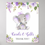 Cards Gifts Little Peanut Elephant Light Purple Poster (Vorne)