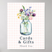 Cards & Gifts Sign Rustic Wildlflower Mason Jar Poster (Vorne)
