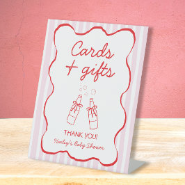 Cards & Gifts Soda Bottle Pink & Red Baby Shower Sockelschild