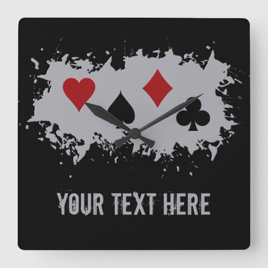 Cards Splash benutzerdefinierte Wanduhr (Vorderseite)