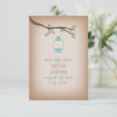 Cardstock Inspiriert Blaue Laterne Save the Date (Stehend Vorderseite)