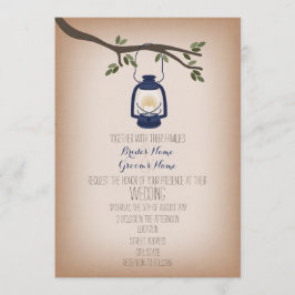 Cardstock Inspiriert Blue Camping Lantern Wedding Einladung