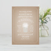 Cardstock Inspiriert Gipskraut Mason Jar Wedding Einladung (Stehend Vorderseite)