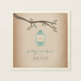 Cardstock Inspiriert Light Blue Camping Lantern Serviette