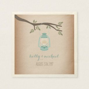 Cardstock Inspiriert Light Blue Camping Lantern Serviette