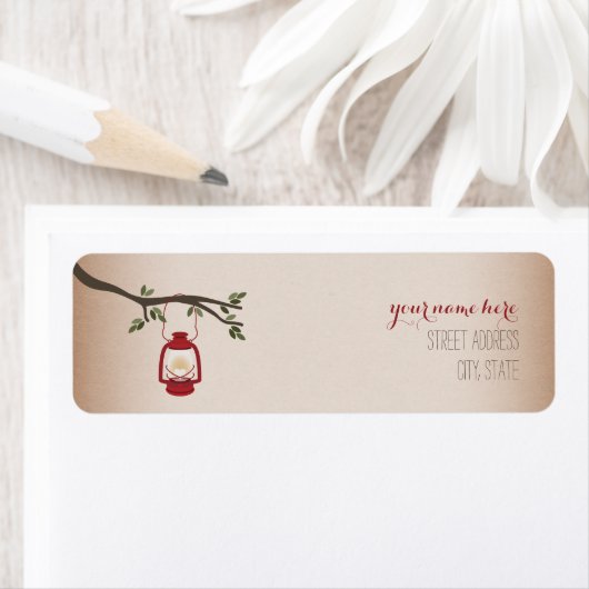 Cardstock Inspiriert Red Camping Lantern (Insitu)