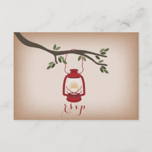 Cardstock Inspiriert Red Camping Lantern UAWG RSVP Karte