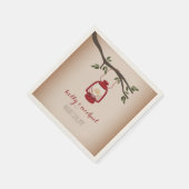 Cardstock Inspiriert Red Camping Lantern Wedding Serviette (Ecke)