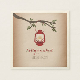 Cardstock Inspiriert Red Camping Lantern Wedding Serviette