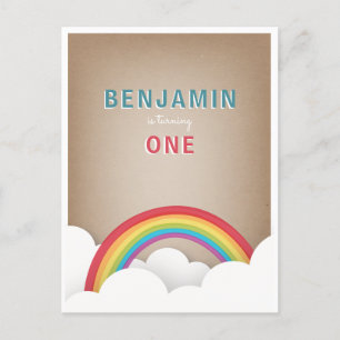 Cardstock Inspiriert Regenbogenwolken Geburtstag Einladungspostkarte