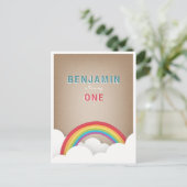 Cardstock Inspiriert Regenbogenwolken Geburtstag Einladungspostkarte (Stehend Vorderseite)