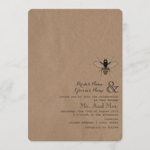 Cardstock inspirierte Honig-Bienen-Hochzeit Einladung