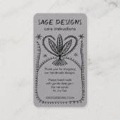 CARE ANWEISUNGEN Boho Whimsical Line Art Luxe Visitenkarte (Vorderseite)