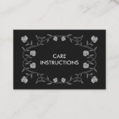 CARE ANWEISUNGEN Chic Elegante Rose Rahmen Blumenm Visitenkarte (Vorderseite)