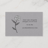 CARE ANWEISUNGEN Chic Elegante Rose Rahmen Blumenm Visitenkarte (Rückseite)