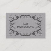 CARE ANWEISUNGEN Chic Elegante Rose Rahmen Blumenm Visitenkarte (Vorderseite)