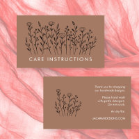 CARE ANWEISUNGEN schicke Elegante Wildblume Mocha