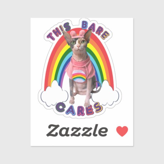 Care Bare Pride Sphynx Kat Rainbow Sticker (Blatt)