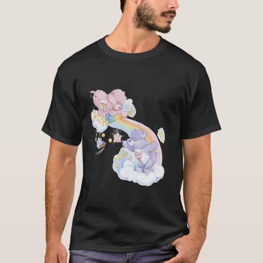 Care Bears Cheer & Share Regenbogen-Wasserfall T-Shirt (Vorderseite)
