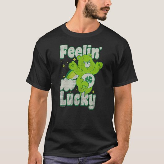 Care Bears Good Luck Bear Jumping Feelin Lucky Dis T-Shirt (Vorderseite)