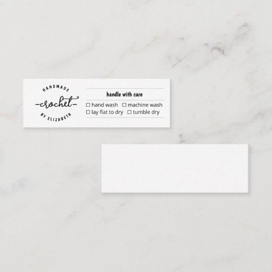 Care Card für hausgemachten Crochet Strick Macramé Telefonnummerkarte (Vorne/Hinten)