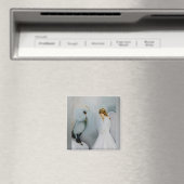 Care Guardian Angel and White Owl von Amelia Carri Magnet (In Situ (Geschirrspüler))