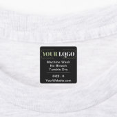 Care Instruction Size Website Square Black Garden Etiketten (Befestigt)