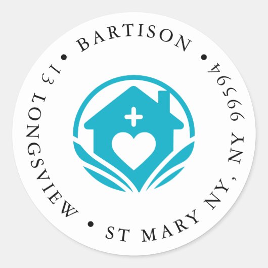 Care Zuhause Company Classic Round Aufkleber (Vorderseite)