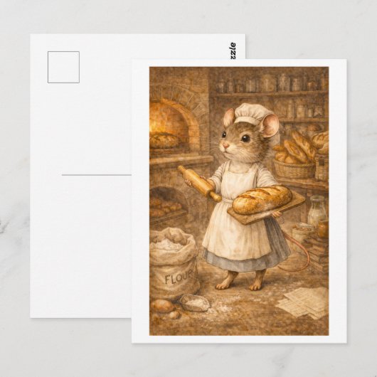 Career Mouse as Baker Postkarte (Vorne/Hinten)