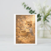 Career Mouse as Basket Weaver Postkarte (Stehend Vorderseite)