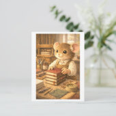 Career Mouse as Book Binder Postkarte (Stehend Vorderseite)