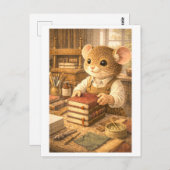 Career Mouse as Book Binder Postkarte (Vorne/Hinten)