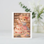 Career Mouse as Cake Decorator Postkarte (Stehend Vorderseite)