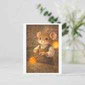 Career Mouse as Glass Blower Postkarte (Stehend Vorderseite)