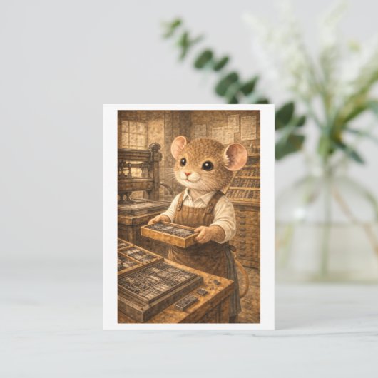 Career Mouse as Printer Postkarte (Stehend Vorderseite)