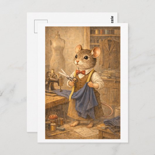 Career Mouse as Tailor Postkarte (Vorne/Hinten)