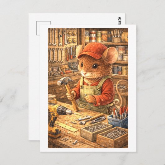 Career Mouse at Hardware Store Postkarte (Vorne/Hinten)
