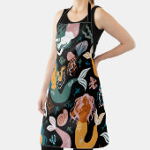 Carefree Mermaids Seashells Vintages Design Schürze (InSitu)