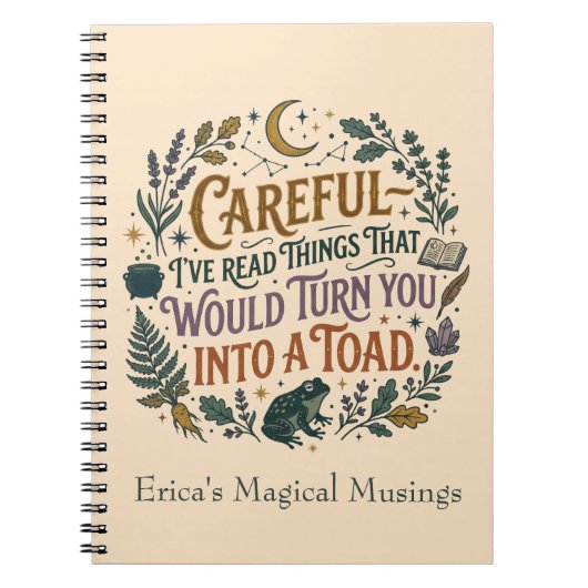 Careful I've Read Things Funny Book Witch Quote  Notizblock (Vorderseite)