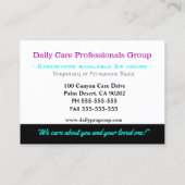 Caregiver Anome Floral Friendly Visitenkarte (Rückseite)