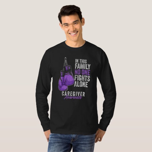 Caregiver Awareness Month Gloves Lavender Ribbon P T-Shirt (Vorne ganz)
