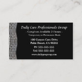 Caregiver beruflich visitenkarte (Rückseite)