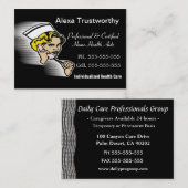 Caregiver-berufliches großes visitenkarte (Vorne/Hinten)