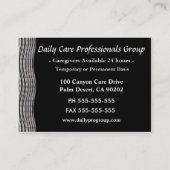 Caregiver-berufliches großes visitenkarte (Rückseite)
