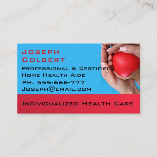 Caregiver Comfort Beautiful Beruflich Visitenkarte (Vorderseite)