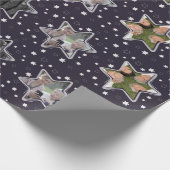 Caregiver Custom Foto Weihnachtssterne Geschenkpapier (Ecke)
